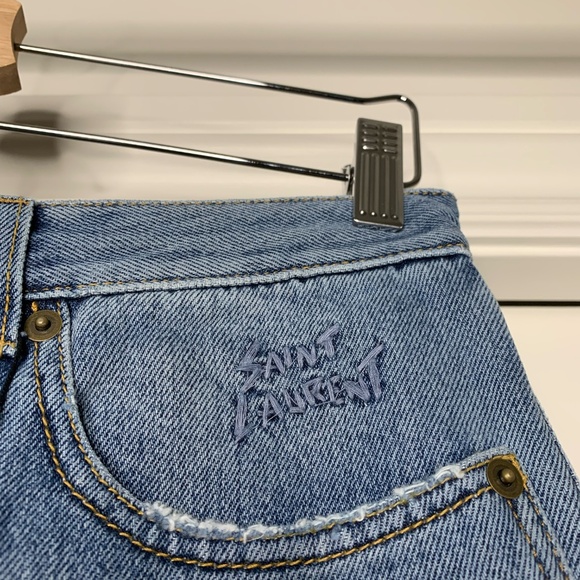 Saint Laurent Blue Denim Pants - Picture 3 of 8